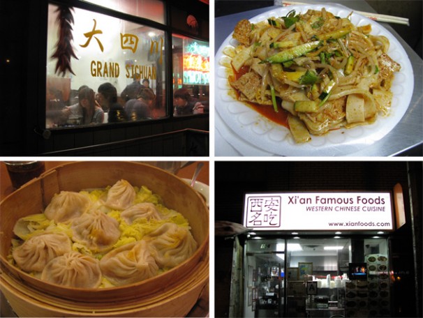 soup dumplings, xian famous foods, hand pulled noodles
