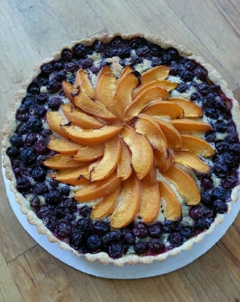 blueberry apricot almond tart at Eleni christina